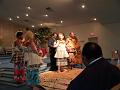 Newlyweds Pam and Tomasi present themselves to the congregation